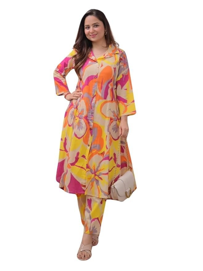 51a4j0YLDjL._SY879_ Women Co Ord Set for Women | Co Ord Set for Women Stylish | Kurta Set for Women | Kurta Set | Ethnic Co Ord Set for Women | Full Sleeve Co-ord set - Image 1
