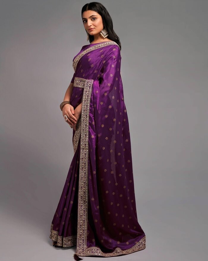 Embellished Saree with Patch Border - Image 2