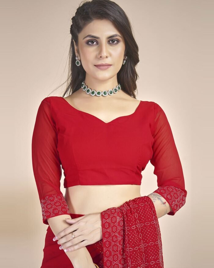 Women Embellished Saree with Tassels - Image 6